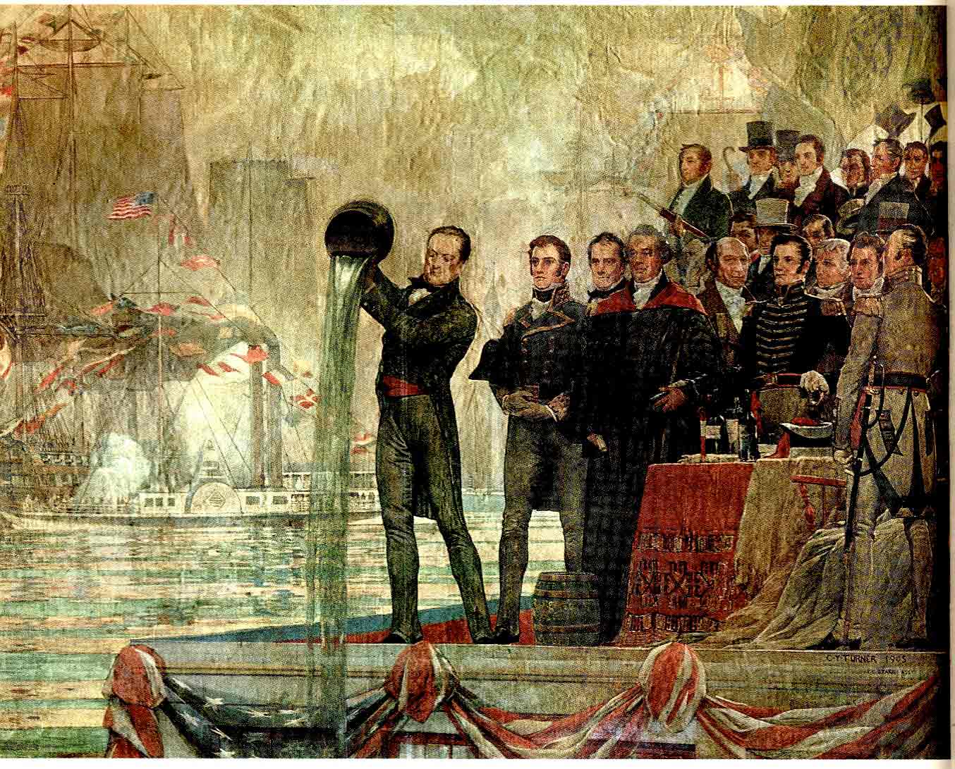 Gov DeWitt Clinton christening the Erie Canal
