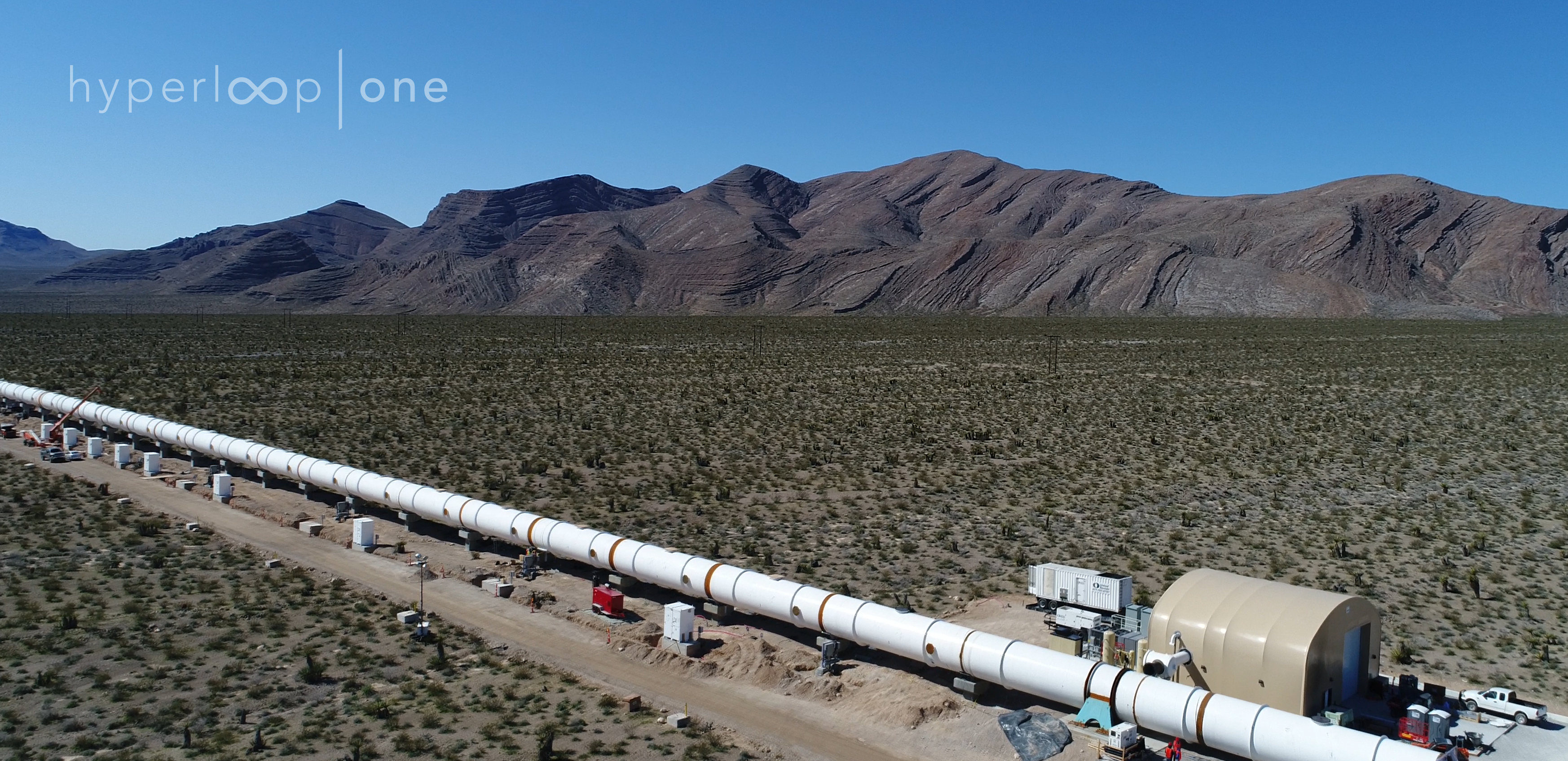 Aerial photo of Hyperloop One DevLoop in Nevada