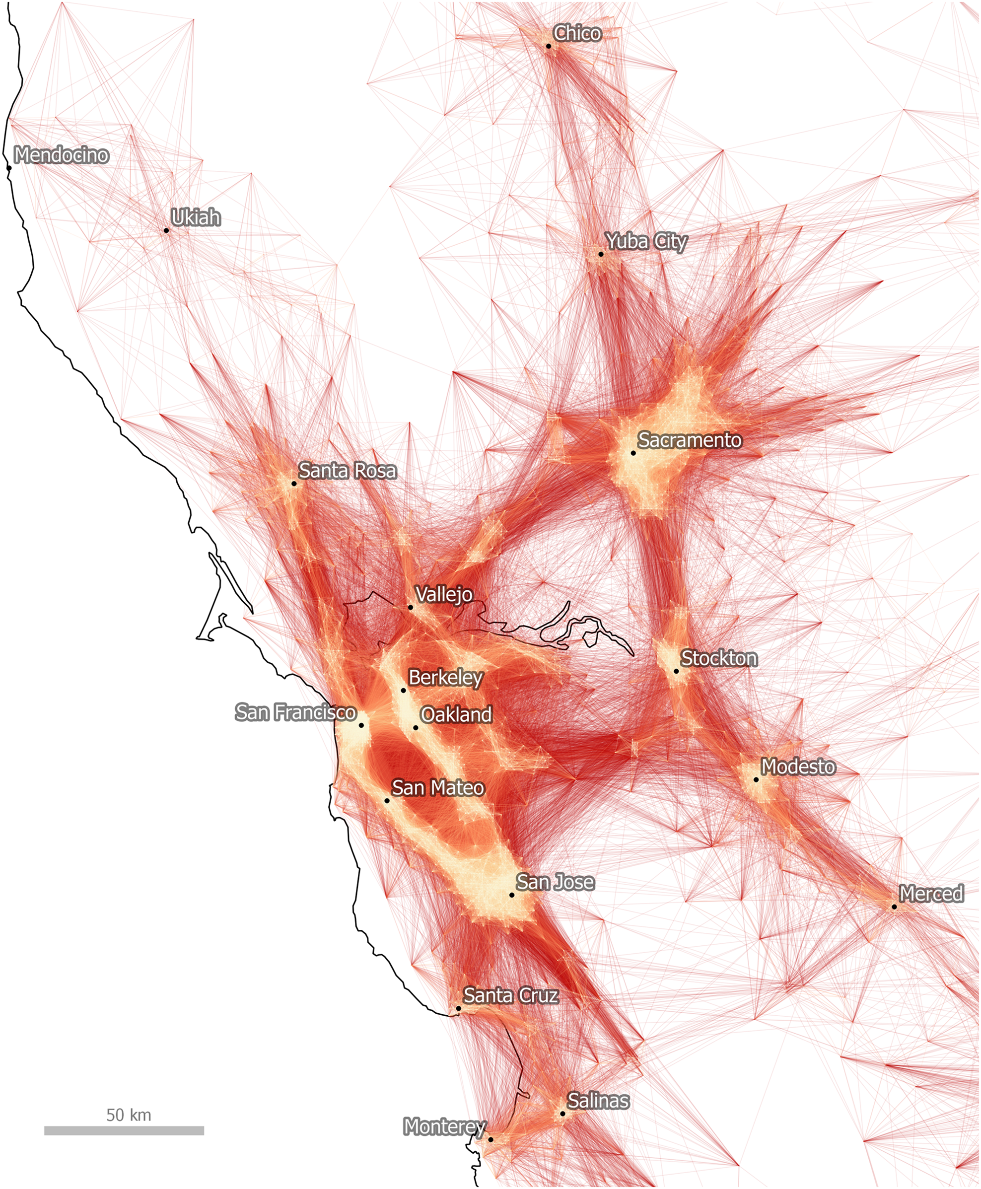 Northern California commuter map