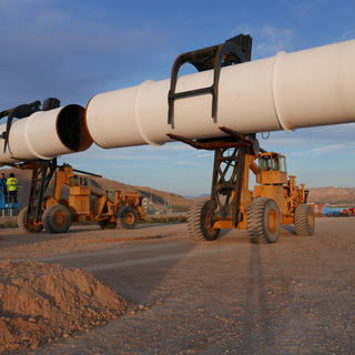 Moving the tubes in North Las Vegas via LeTourneaus.