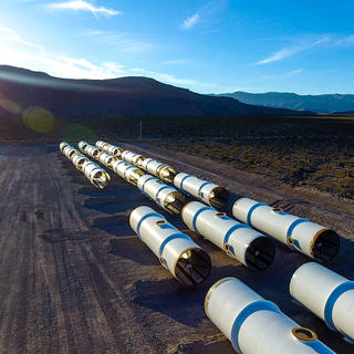 Tubes waiting to be prepped for installation at DevLoop where we’re building the world’s first full-scale Hyperloop test track.