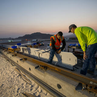Installing our stator blocks at our test and development site in North Las Vegas.