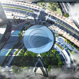 A birds-eye view of a potential Hyperloop station.